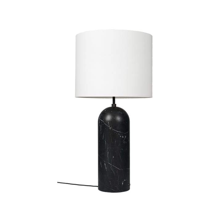Gravity XL floor lamp - Black marble/white, low - Gubi
