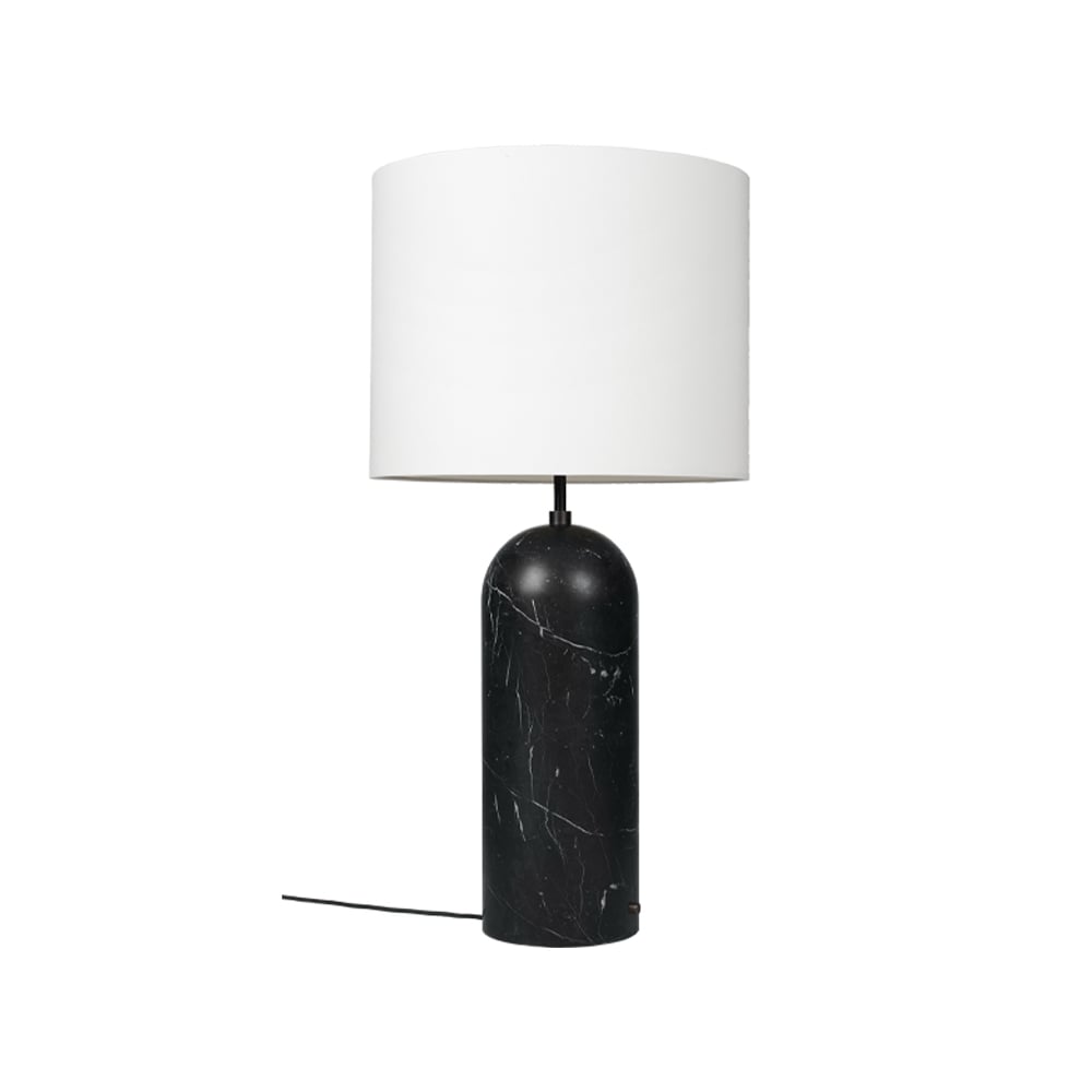 GUBI Gravity XL floor lamp Black marble/white, low | Scandinavian Design | Floor lamps | Black