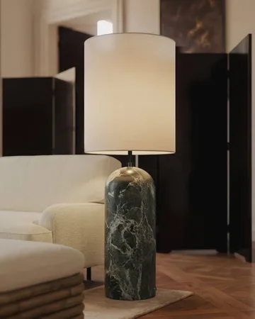 Gravity XL floor lamp - Maroon marble-canvas - GUBI