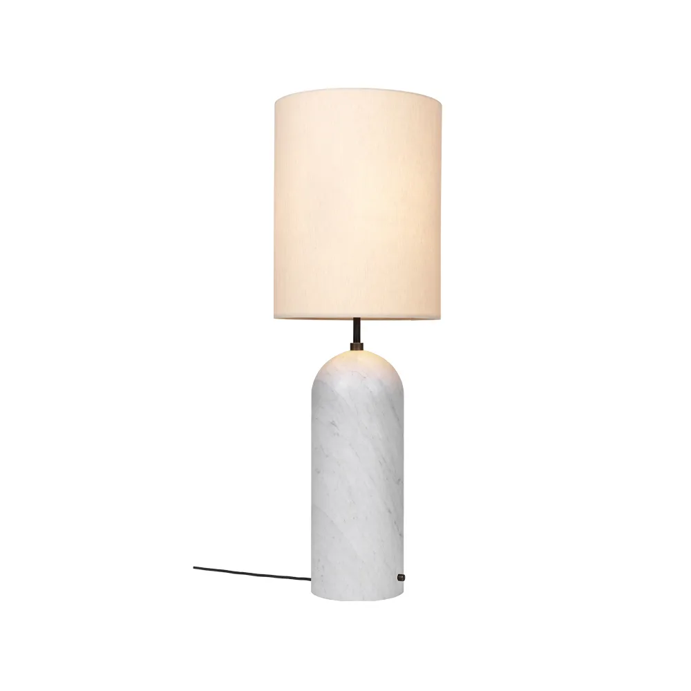 Gravity XL floor lamp, White marble/canvas, high GUBI