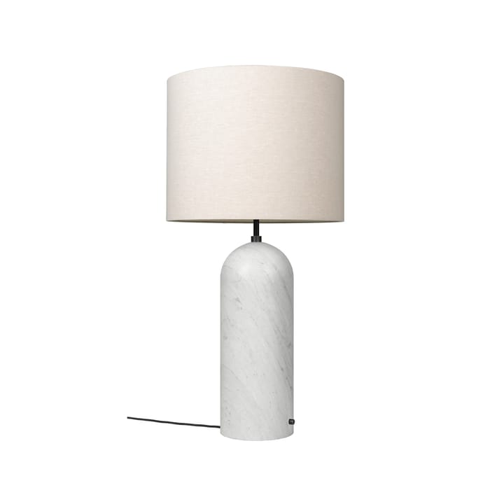 Gravity XL floor lamp - White marble/canvas, low - GUBI