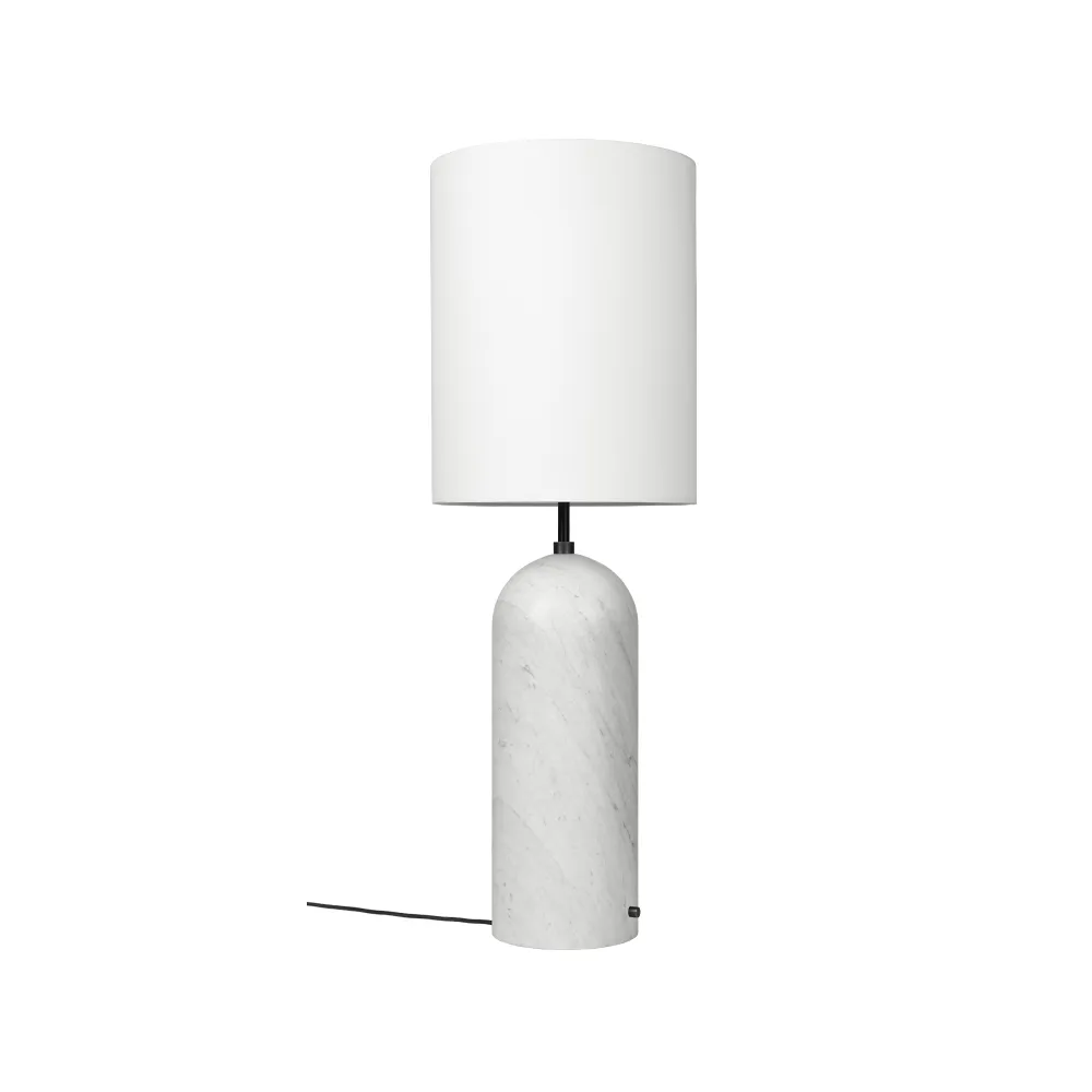 Gravity XL floor lamp, White marble/white, high GUBI