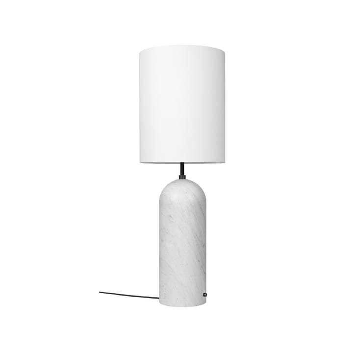 Gravity XL floor lamp - White marble/white, high - Gubi