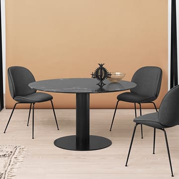 Gubi 2.0 dining table - Marble black. ø110. black stand - GUBI