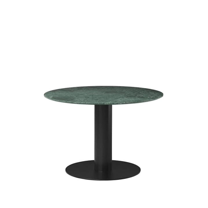 Gubi 2.0 dining table - Marble green. ø110. black stand - GUBI