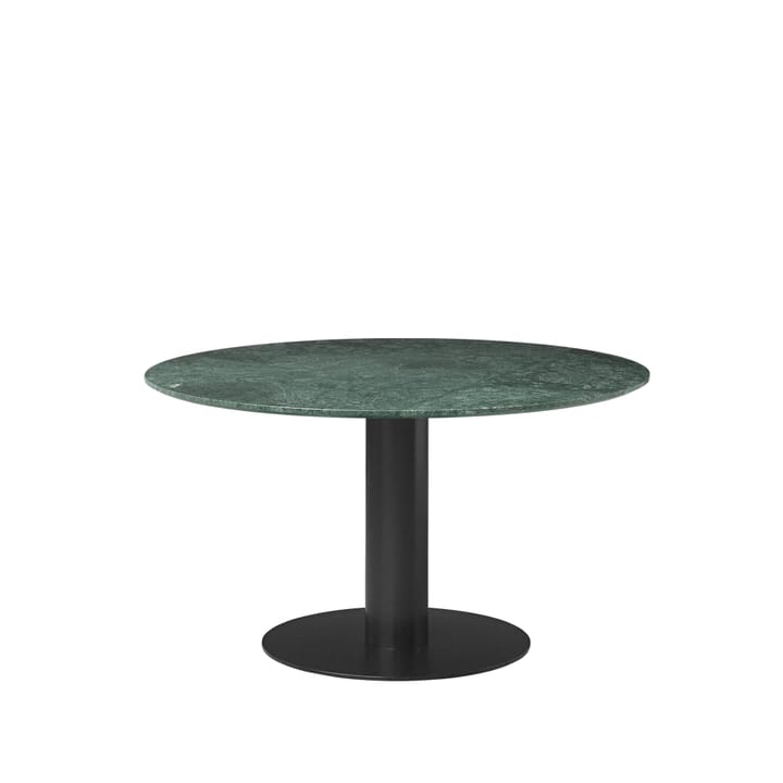 Gubi 2.0 dining table - Marble green. ø130. black stand - GUBI