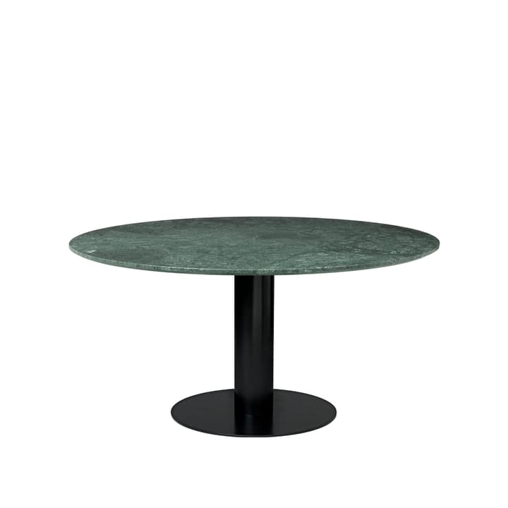 Gubi 2.0 dining table - Marble green. ø150. black stand - GUBI