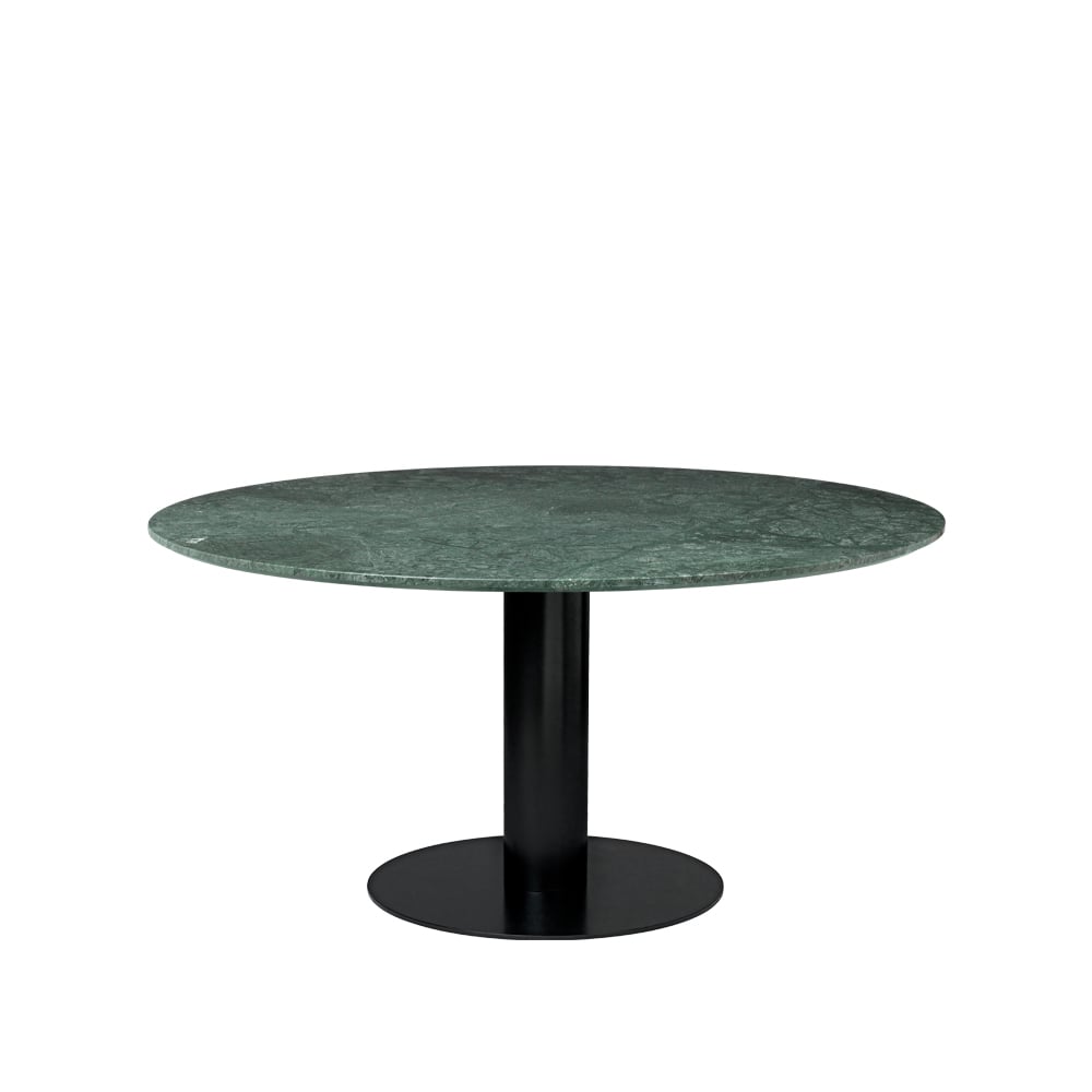 Gubi 2.0 dining table Marble green. o150. black stand