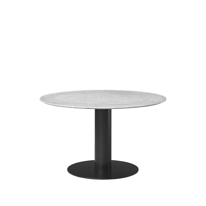 Gubi 2.0 dining table - Marble white. ø110. black stand - GUBI