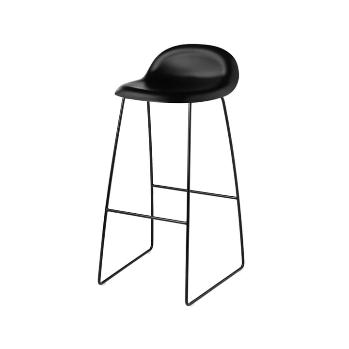 Gubi 3D barstool high - Black, black steel sled base - GUBI