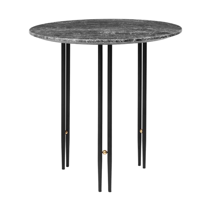 IOI coffee table Ø50 cm - black-brass-grey marble - GUBI