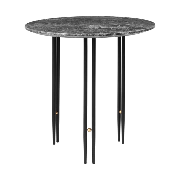IOI coffee table Ø50 cm - black-brass-grey marble - Gubi