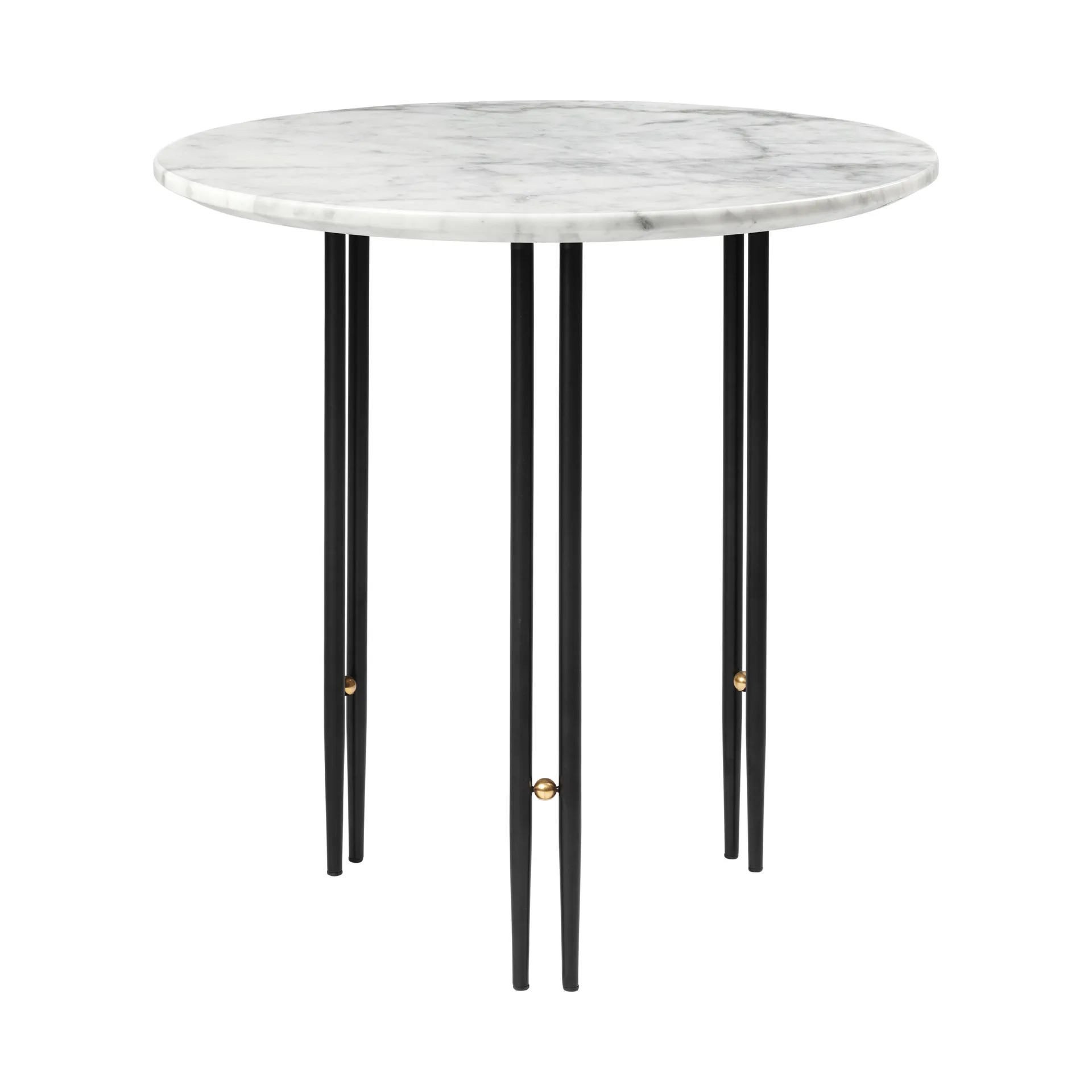 IOI coffee table Ø50 cm, black-brass-white marble GUBI