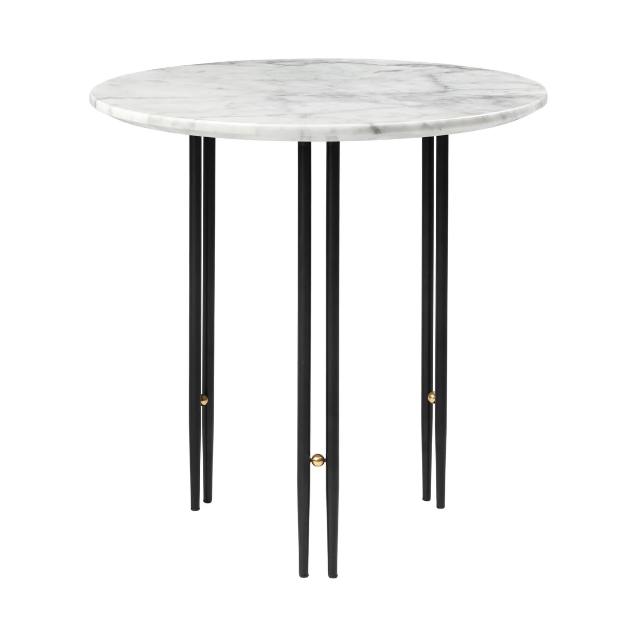 GUBI IOI coffee table o50 cm black-brass-white marble