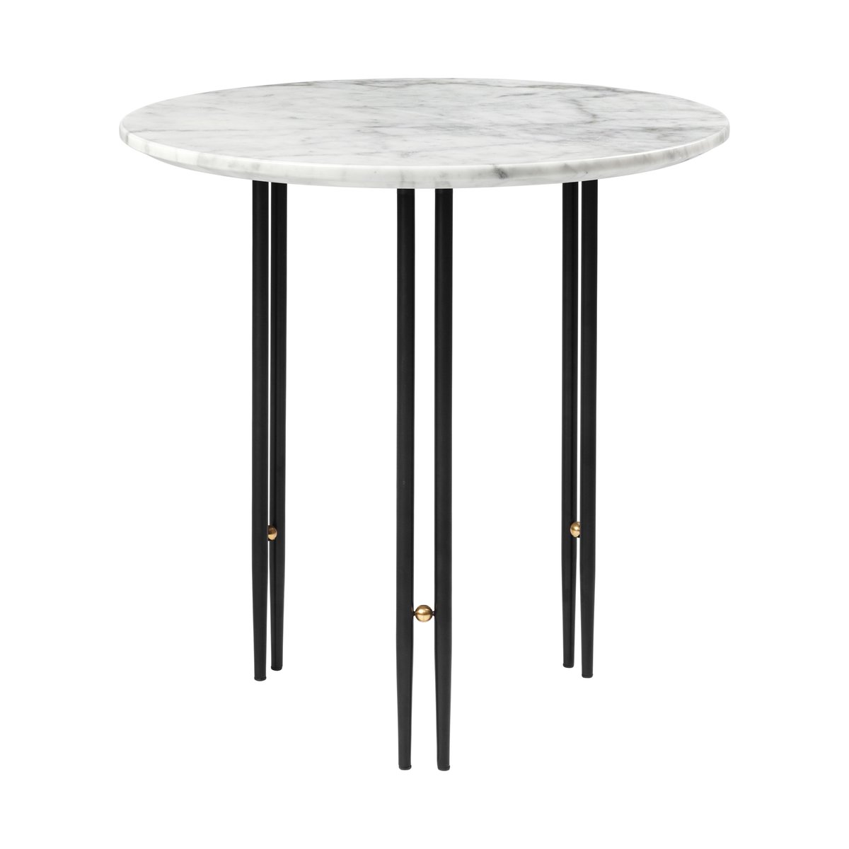 GUBI IOI coffee table o50 cm black-brass-white marble