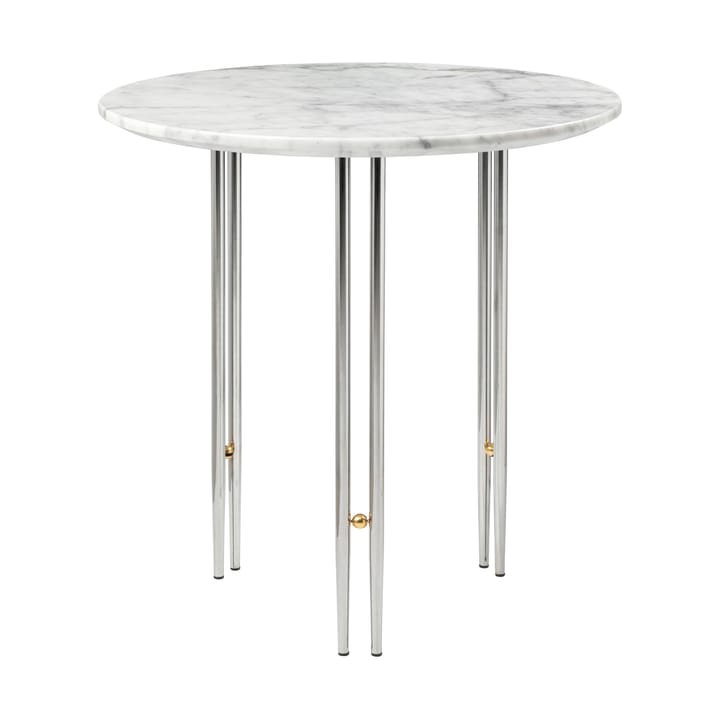 IOI coffee table Ø50 cm - chrome-brass-white marble - GUBI