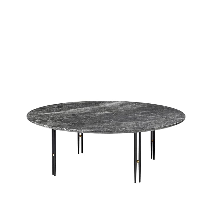 IOI coffee table - Grey emperador marble, ø110, black base - GUBI