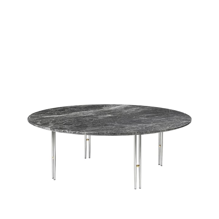 IOI coffee table - Grey emperador marble, ø110, chrome base - GUBI
