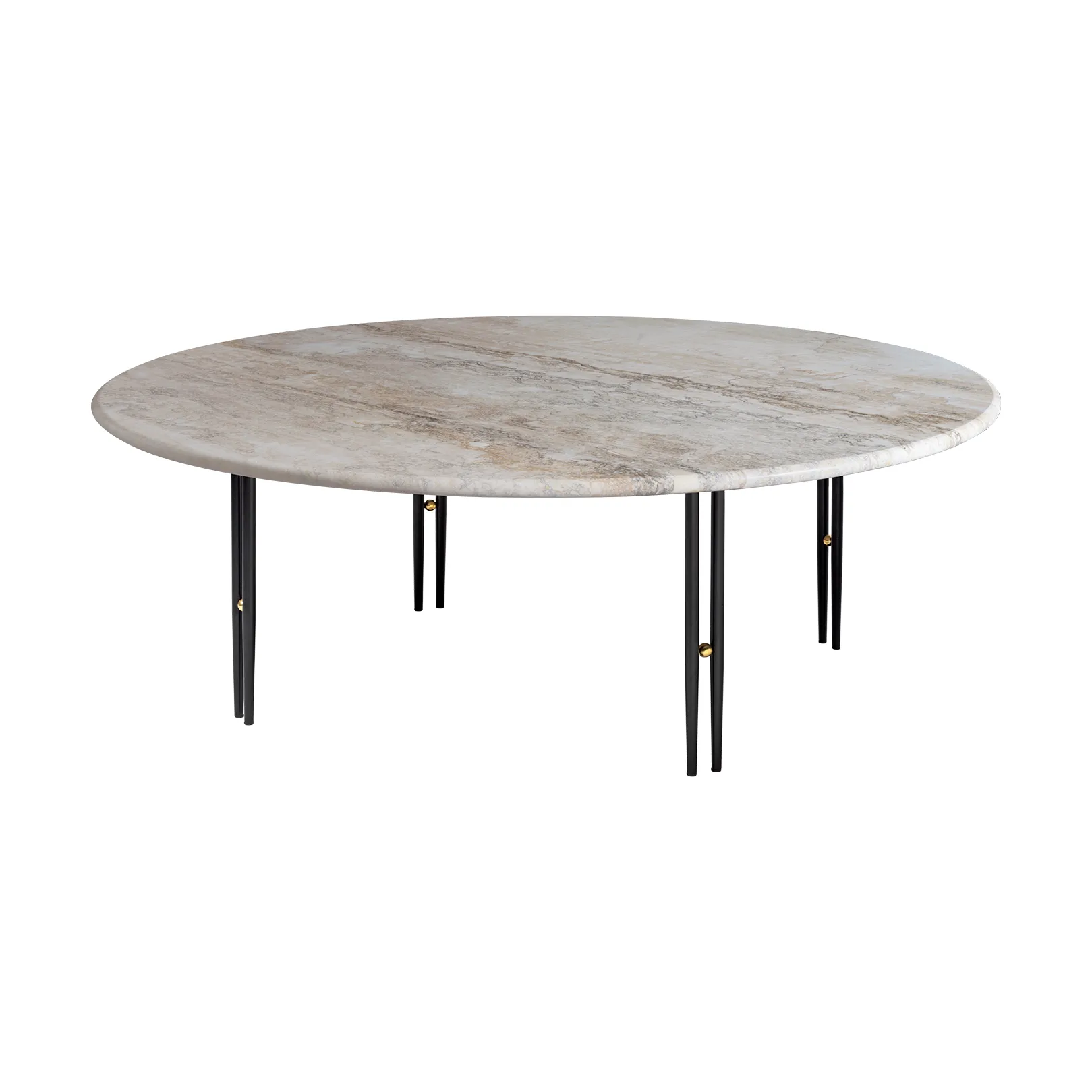 IOI coffee table, Rippled beige-black stand Ø100 cm GUBI