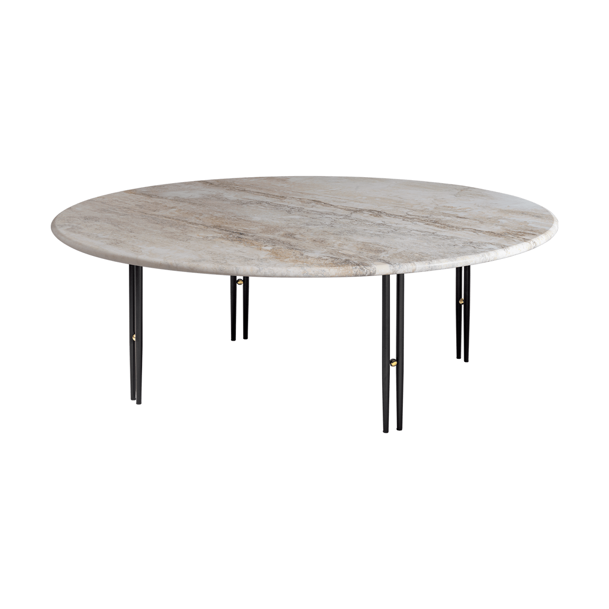 GUBI IOI coffee table Rippled beige-black stand o100 cm