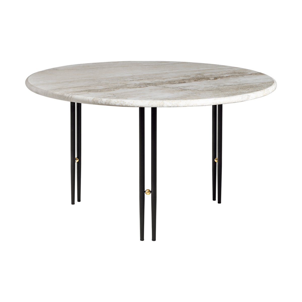 GUBI IOI coffee table Rippled beige-black stand o70 cm