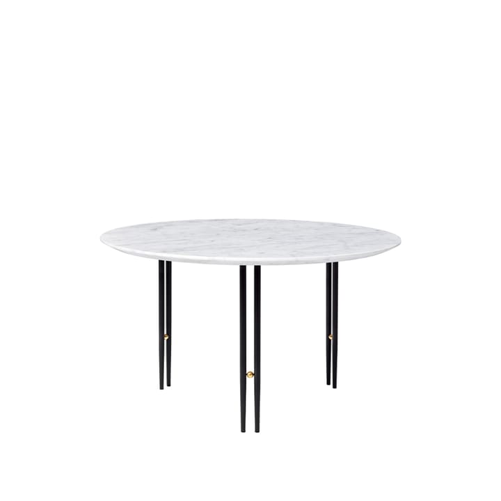 IOI coffee table - White carrara marble, ø70, black base - GUBI