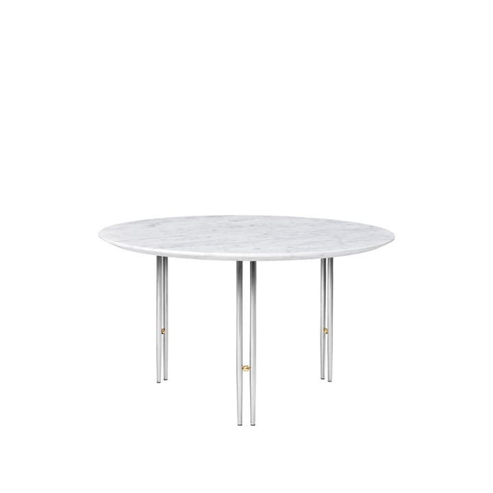 IOI coffee table - White carrara marble-ø70-chrome - GUBI