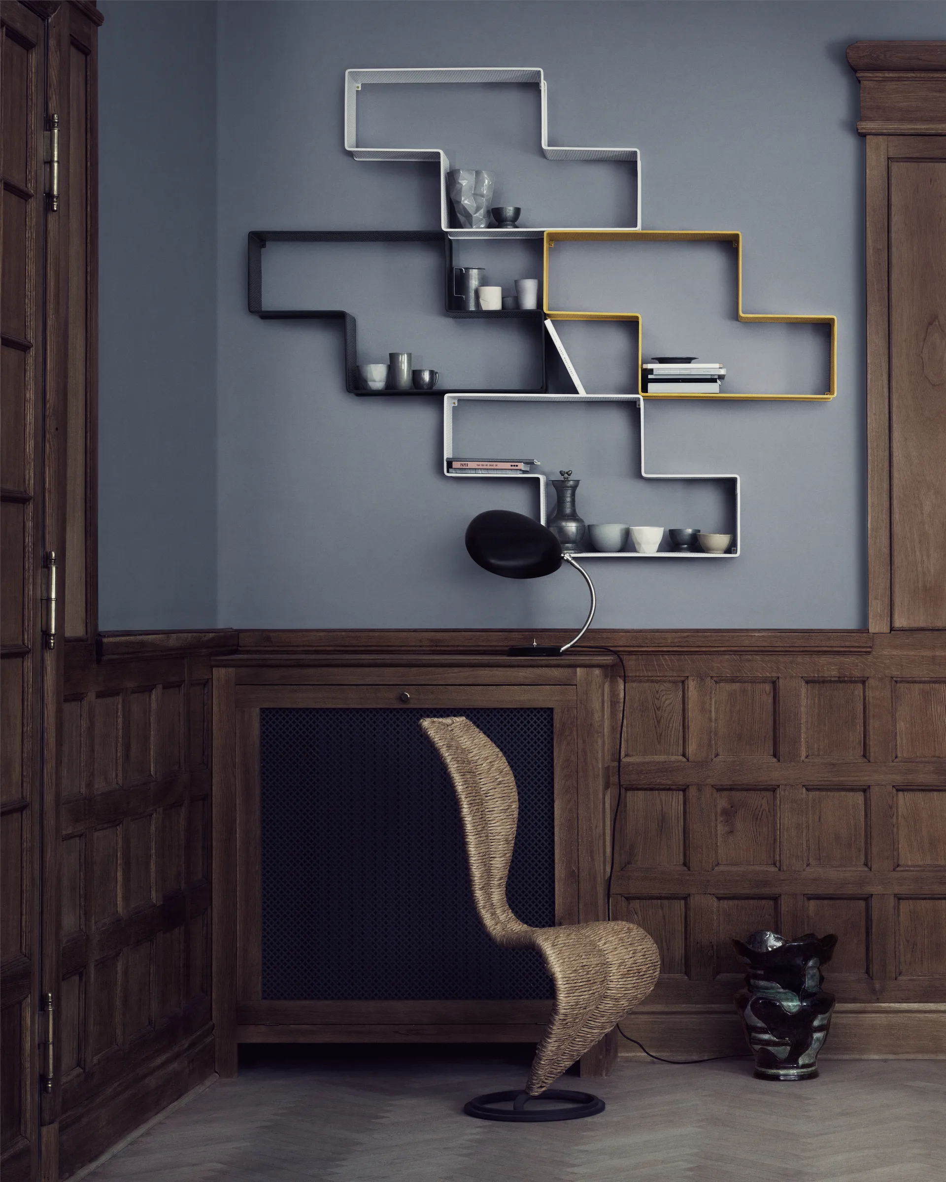 Matégot Dedal book shelf, Cream White Semi Matt GUBI