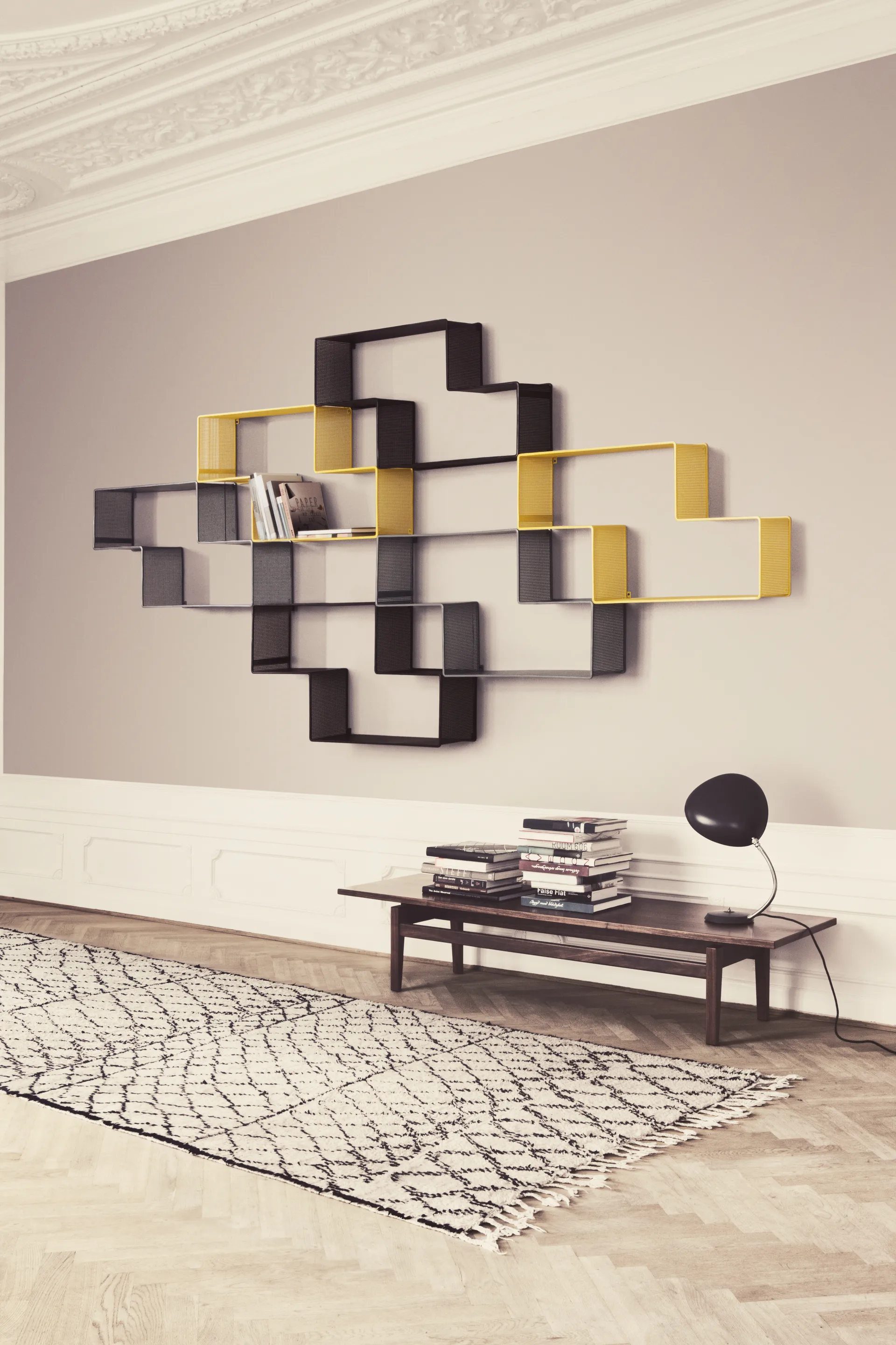 Matégot Dedal book shelf, Cream White Semi Matt GUBI