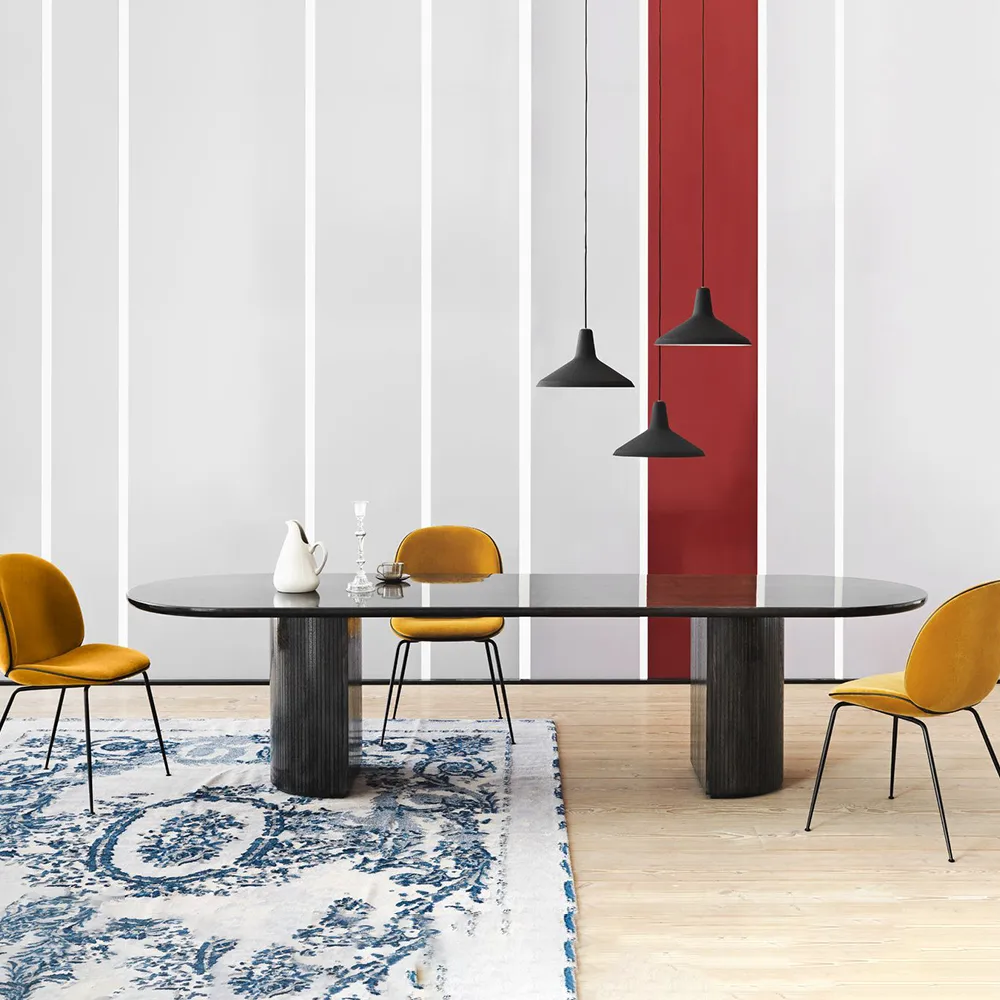 Moon dining table ellips, Oak brown/black stained GUBI