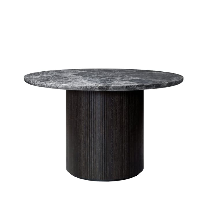 Moon dining table round - Marble grey. Ø120 cm. brown/black stained foot - GUBI