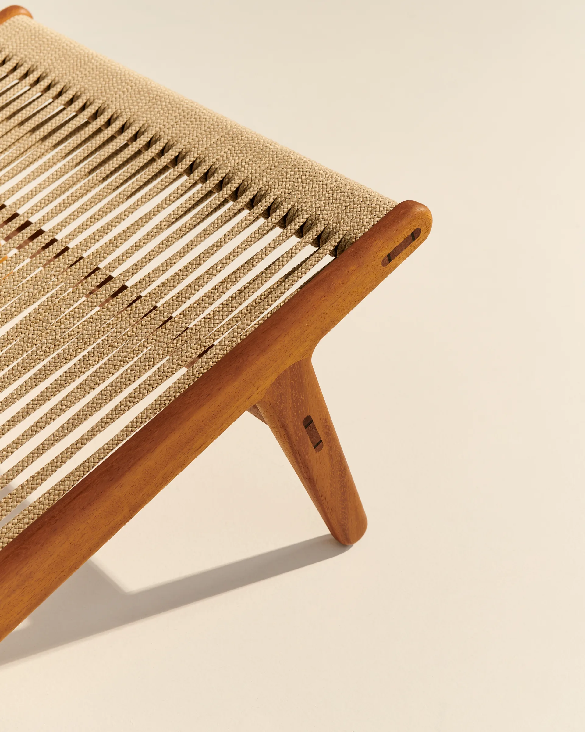 MR01 Initial outdoor lounge chair, Oiled iroko wood GUBI