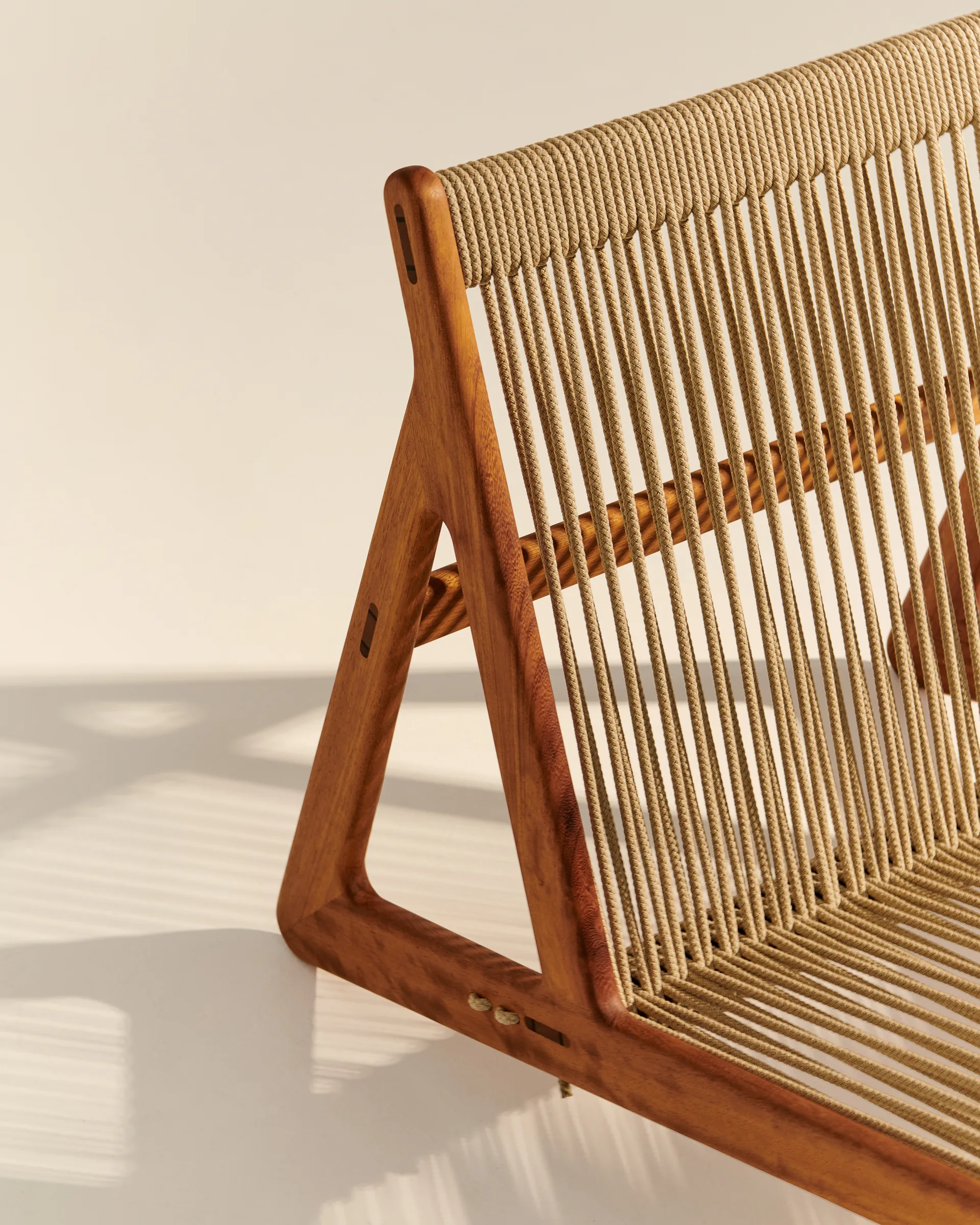 MR01 Initial outdoor lounge chair, Oiled iroko wood GUBI