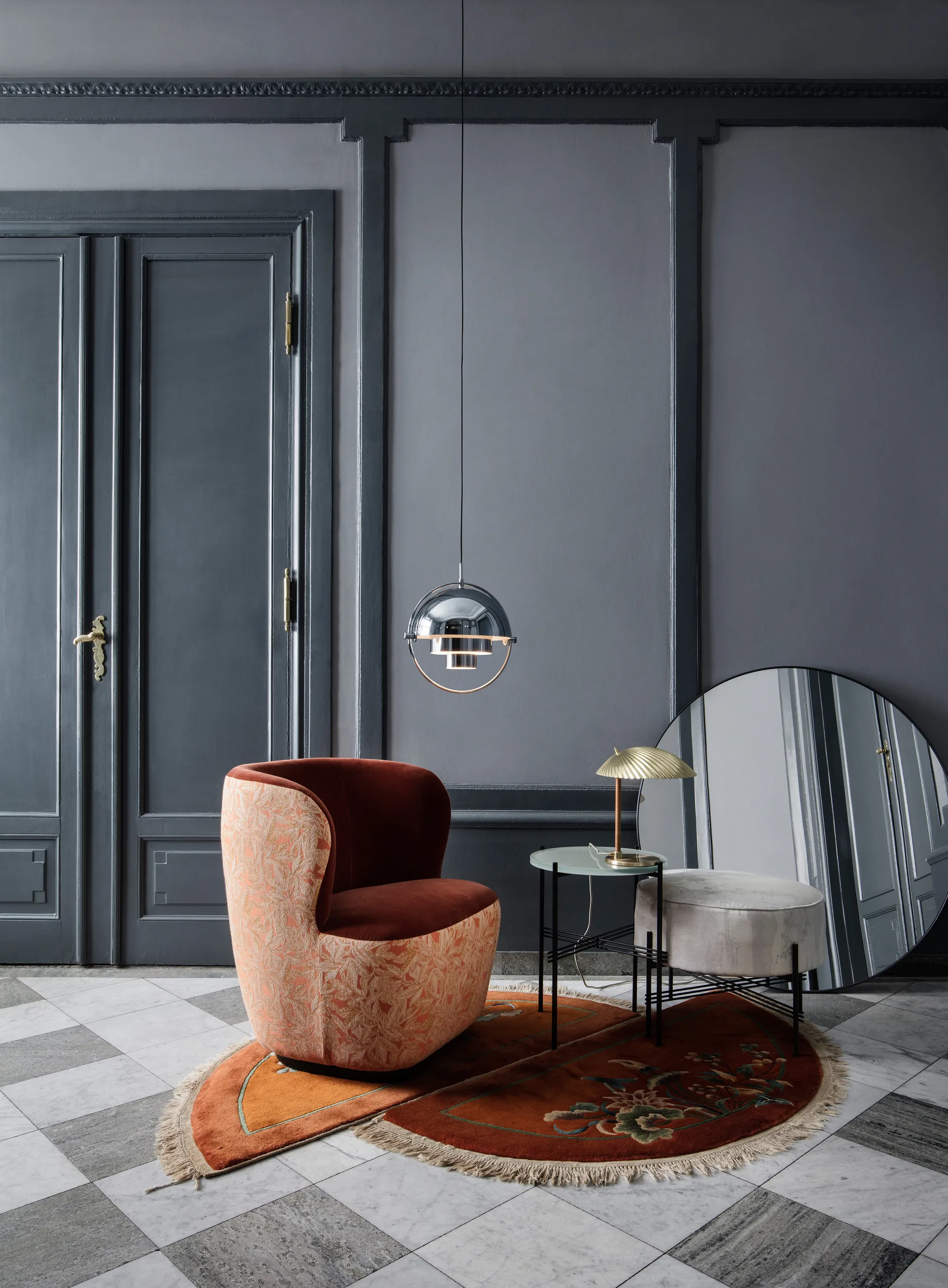 Multi-Lite ceiling lamp, chrome GUBI