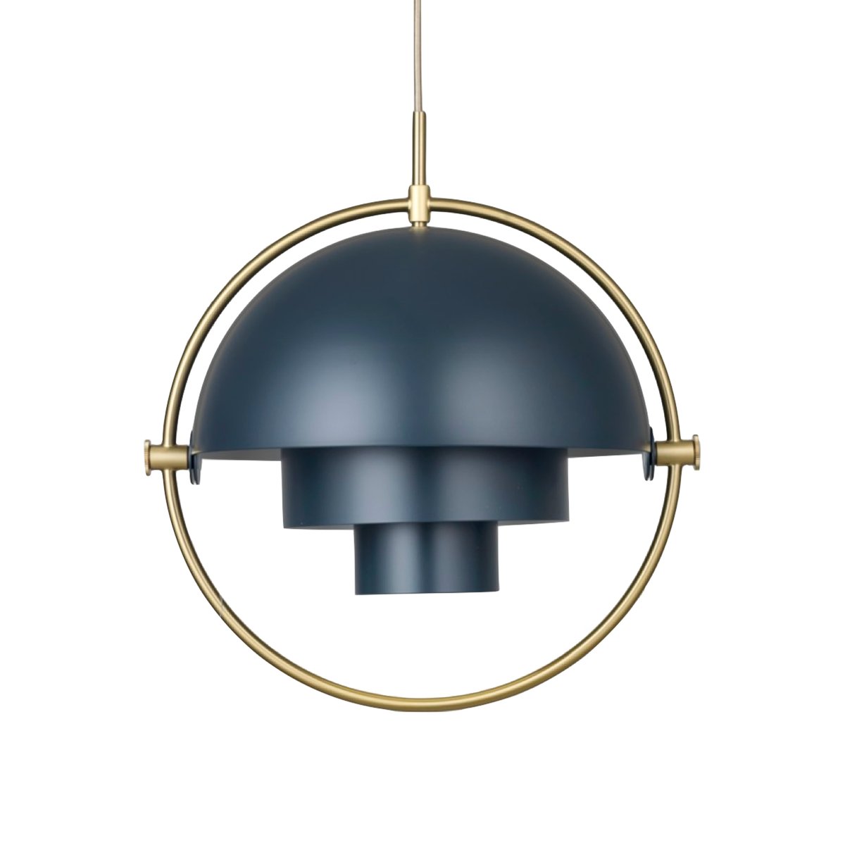GUBI Multi-Lite ceiling lamp Midnight blue-brass | Scandinavian Design | Pendant lamps | Blue