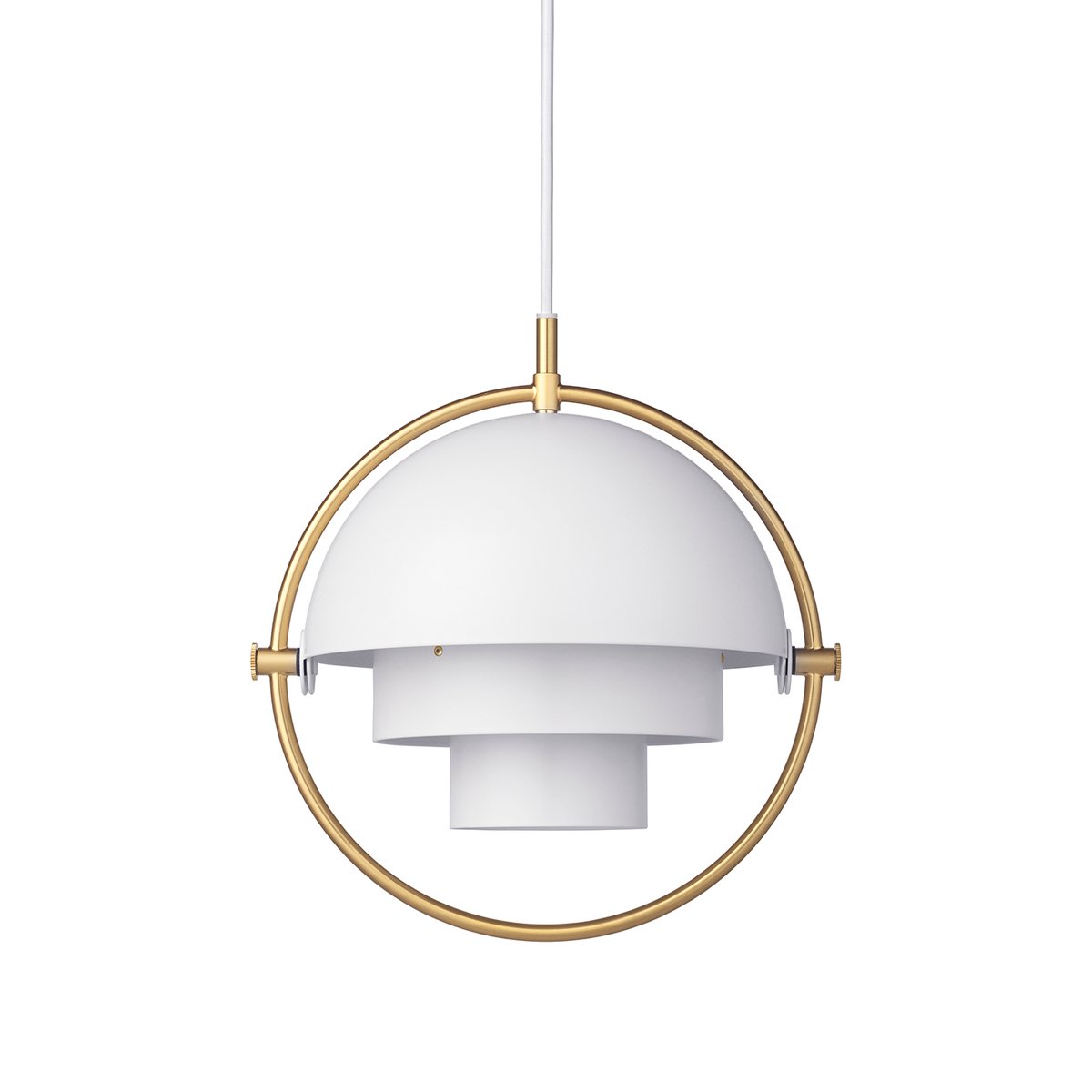 GUBI Multi-Lite ceiling lamp small brass-white | Scandinavian Design | Pendant lamps | White