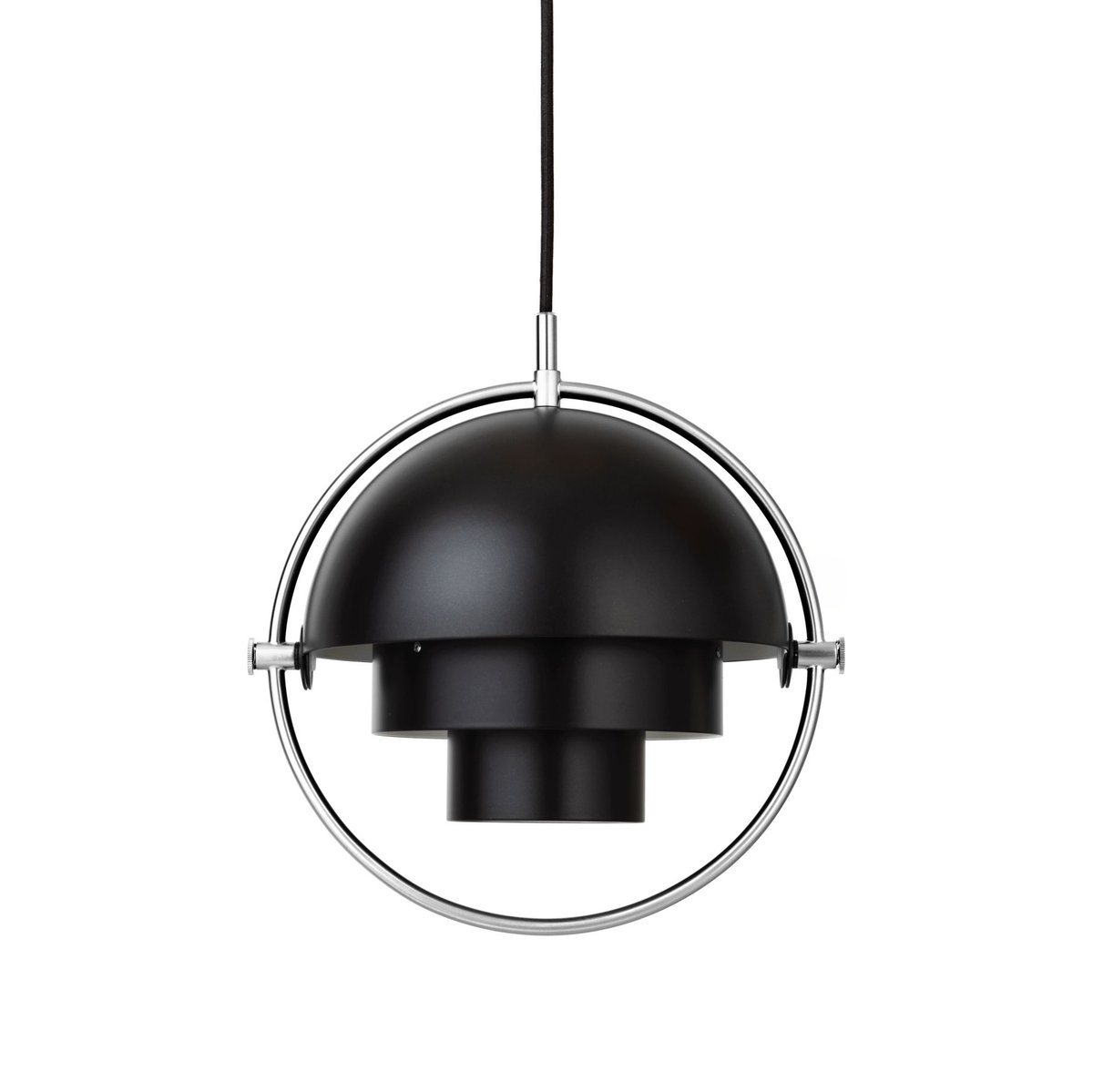 GUBI Multi-Lite ceiling lamp small chrome-black | Scandinavian Design | Pendant lamps | Black