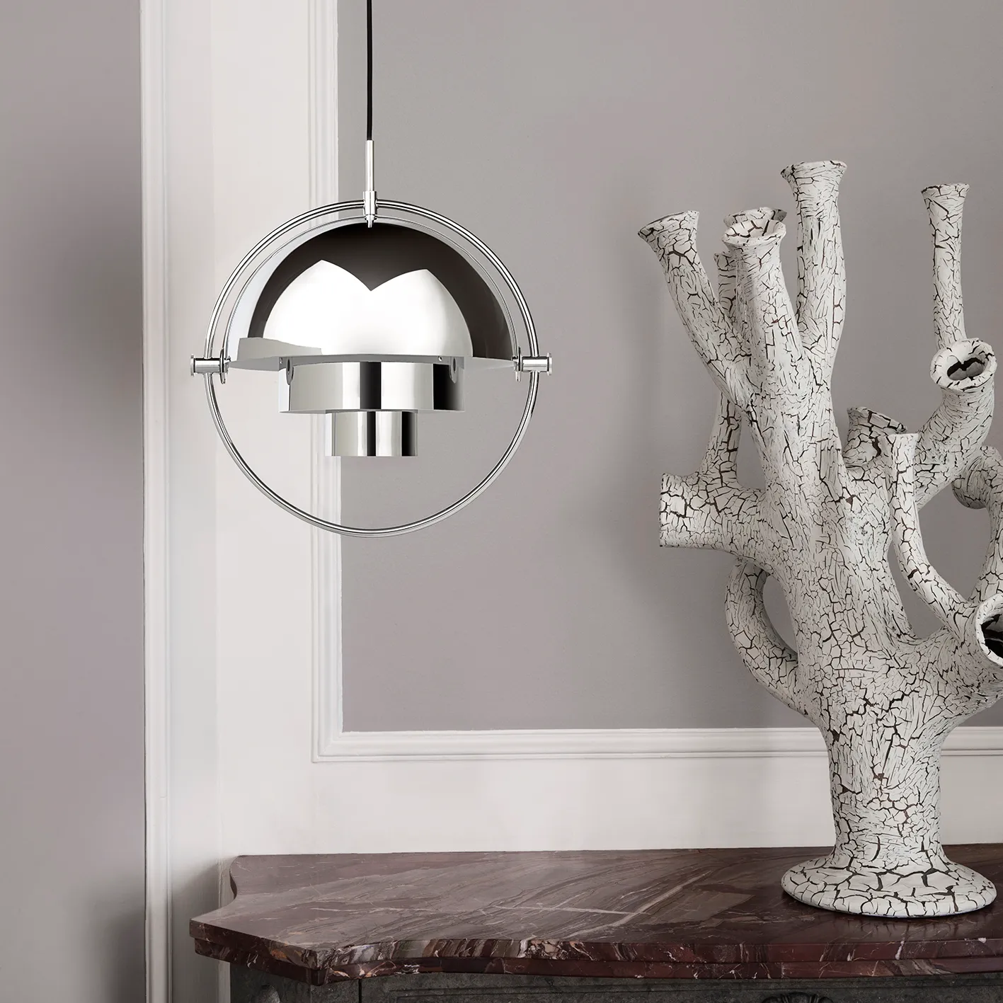 Multi-Lite ceiling lamp small, chrome GUBI