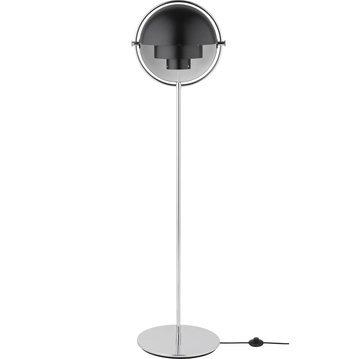 GUBI Multi-Lite floor lamp Chrome-black | Scandinavian Design | Floor lamps | Silver-coloured