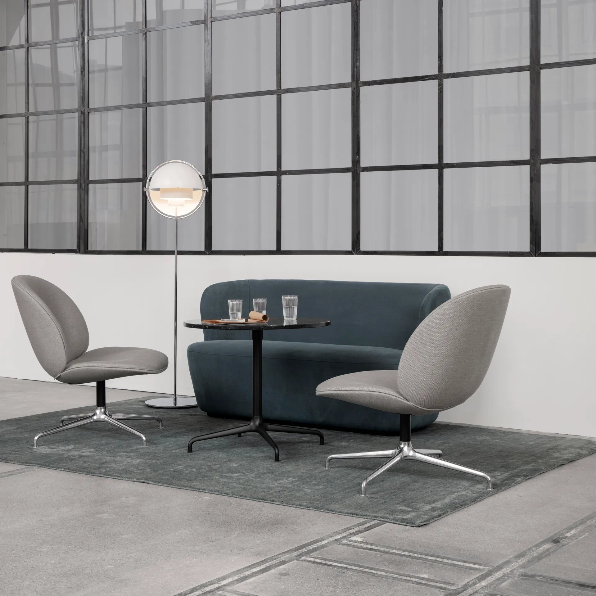 Multi-Lite floor lamp, Chrome-white GUBI