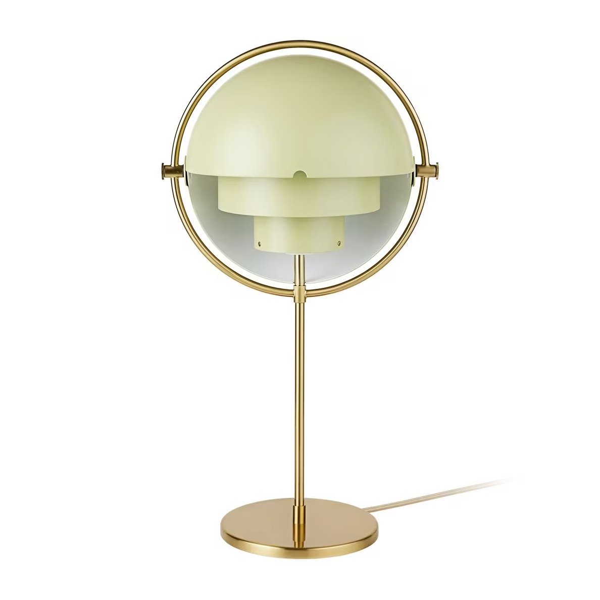 GUBI Multi-Lite table lamp Brass-desert sage | Scandinavian Design | Desk & table lamps | Green