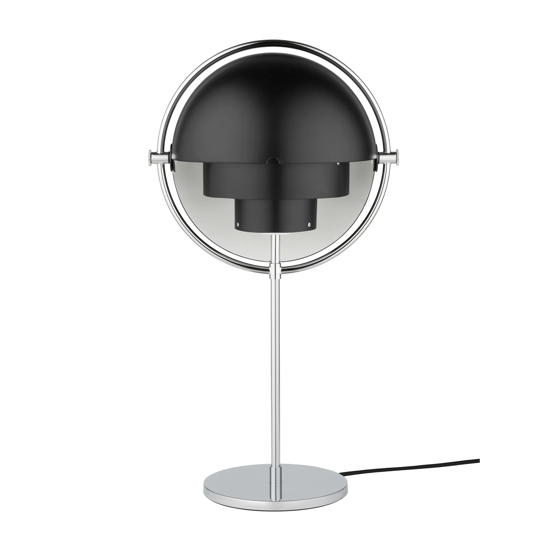 Multi-Lite table lamp, chrome-black GUBI