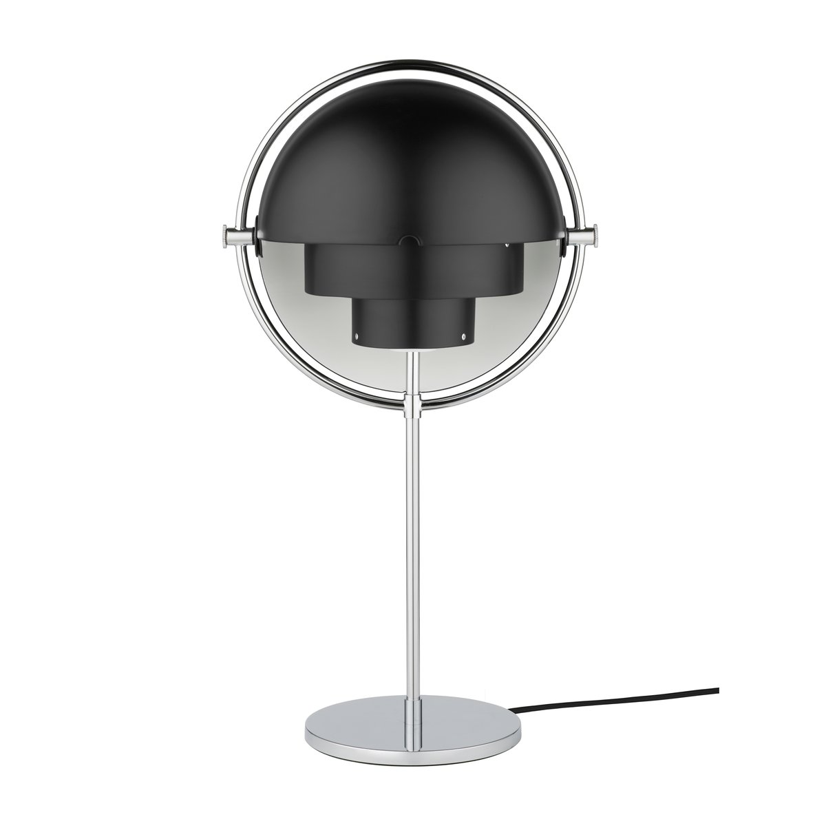 GUBI Multi-Lite table lamp chrome-black | Scandinavian Design | Desk & table lamps | Silver-coloured