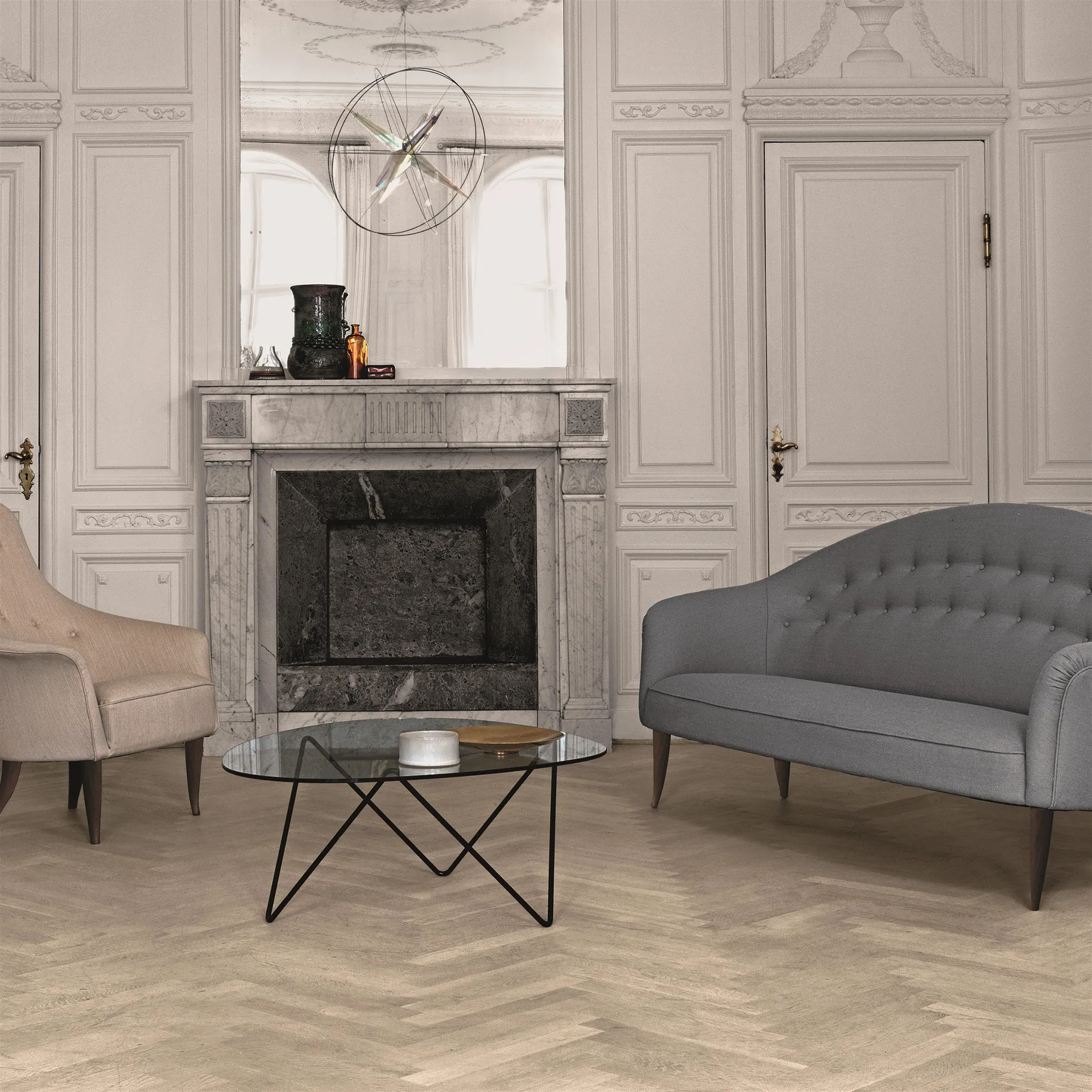 Pedrera sofa table, Black legs GUBI