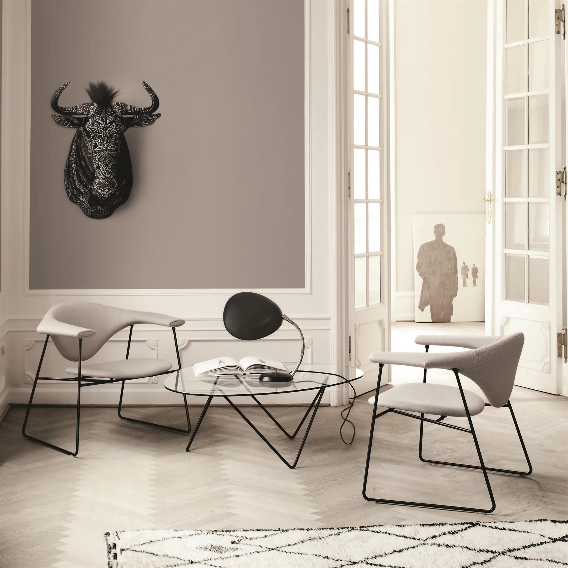 Pedrera sofa table, Black legs GUBI