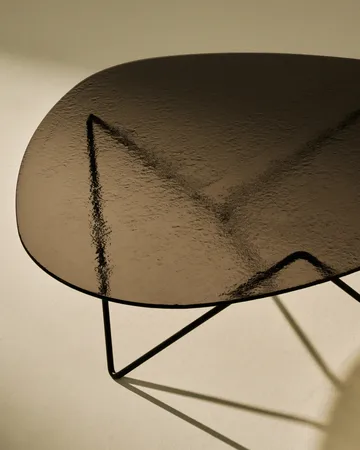 Pedrera sofa table - Black semi-matte—bronze textured glass - GUBI