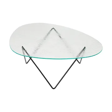 Pedrera sofa table - Black semi-matte–structured glass transparent - GUBI