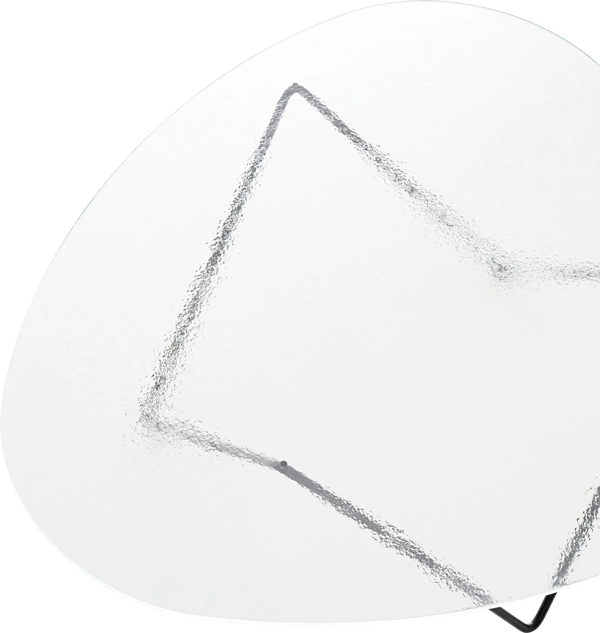 Pedrera sofa table, Black semi-matte–structured glass transparent GUBI