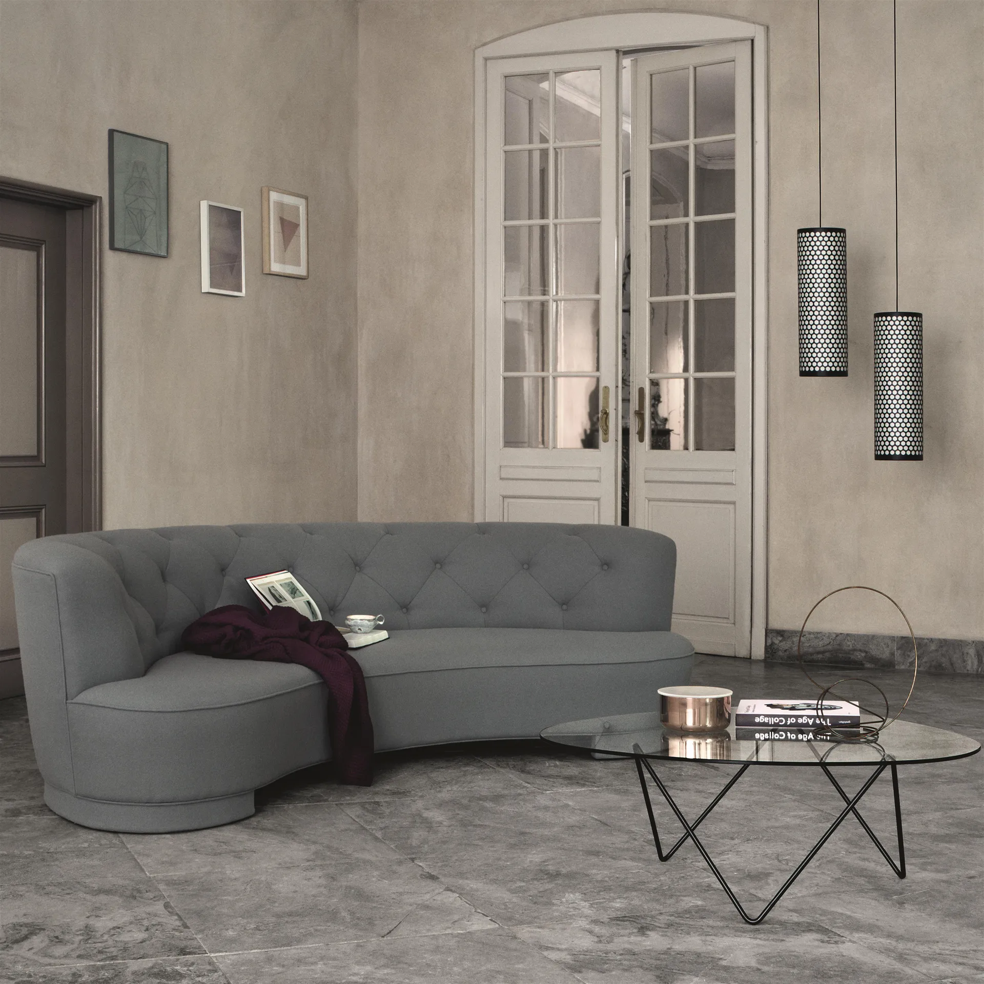 Pedrera sofa table, Black GUBI