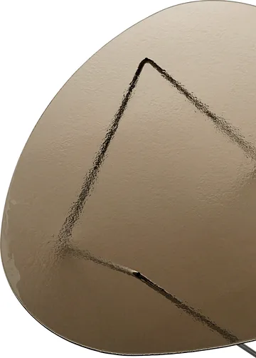 Pedrera sofa table - Chrome-structured glass bronze - GUBI